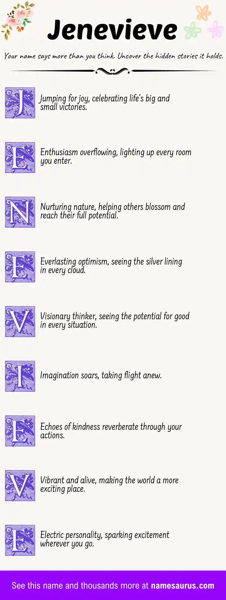 Acrostic poem about Jenevieve.
