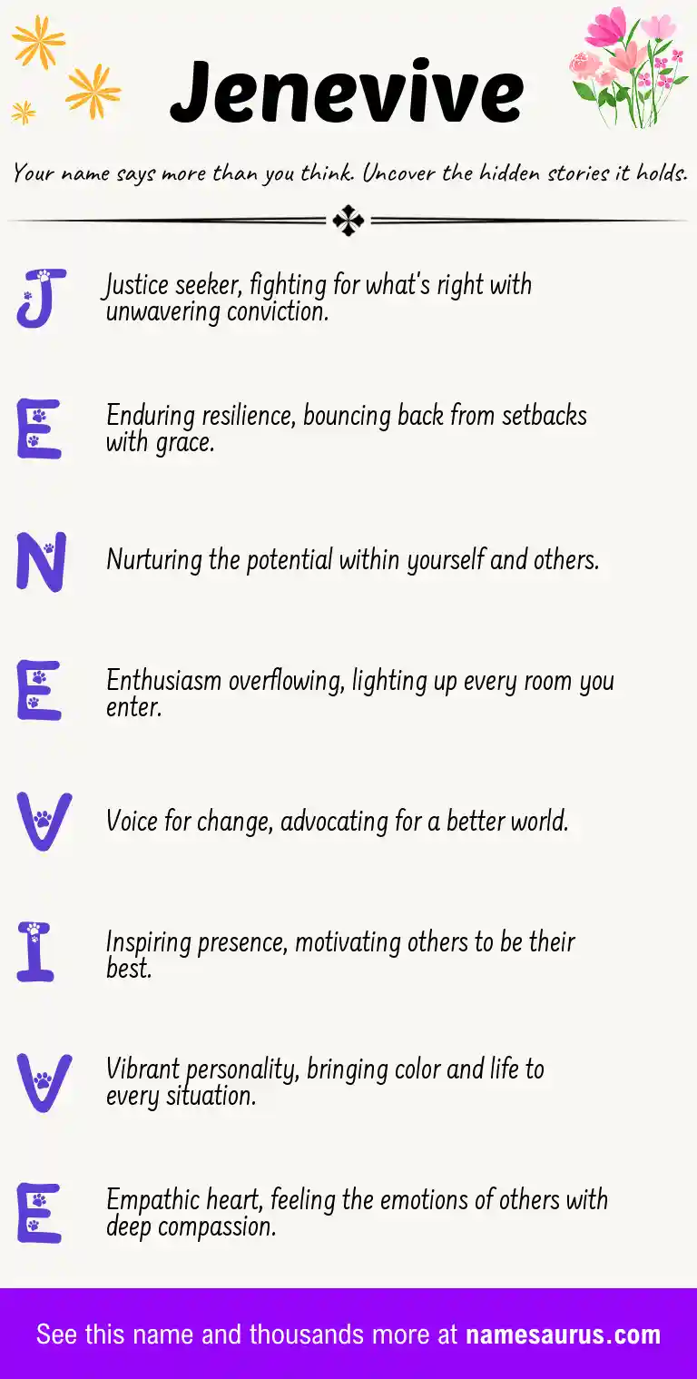 Acrostic poem about Jenevive.