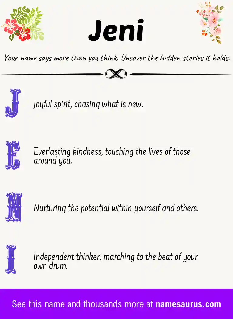 Acrostic poem about Jeni.