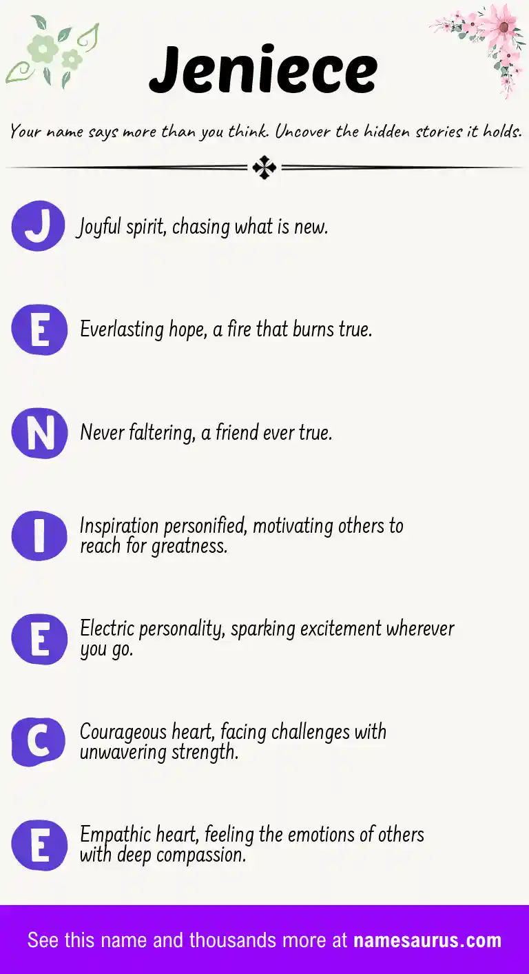 Acrostic poem about Jeniece.
