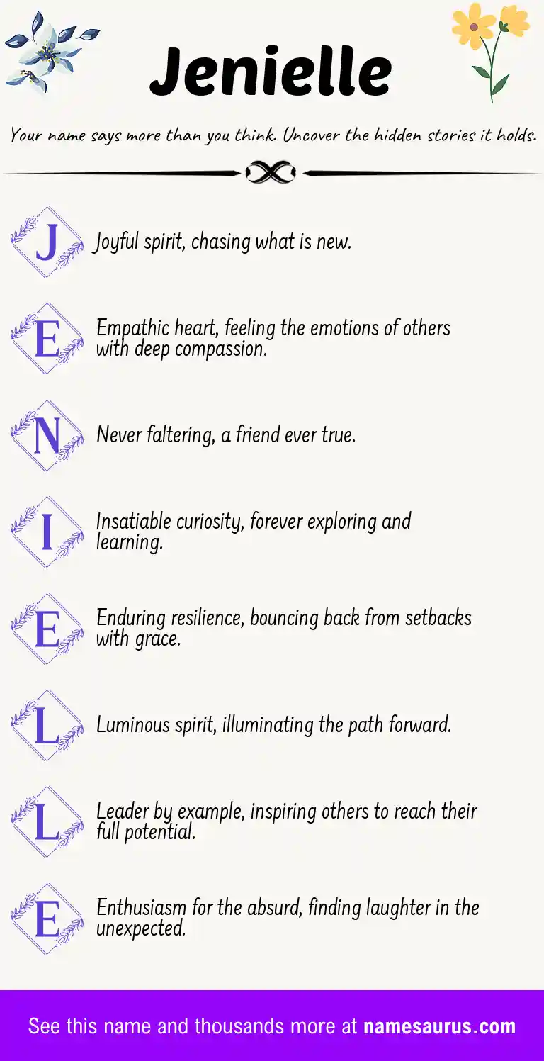 Acrostic poem about Jenielle.