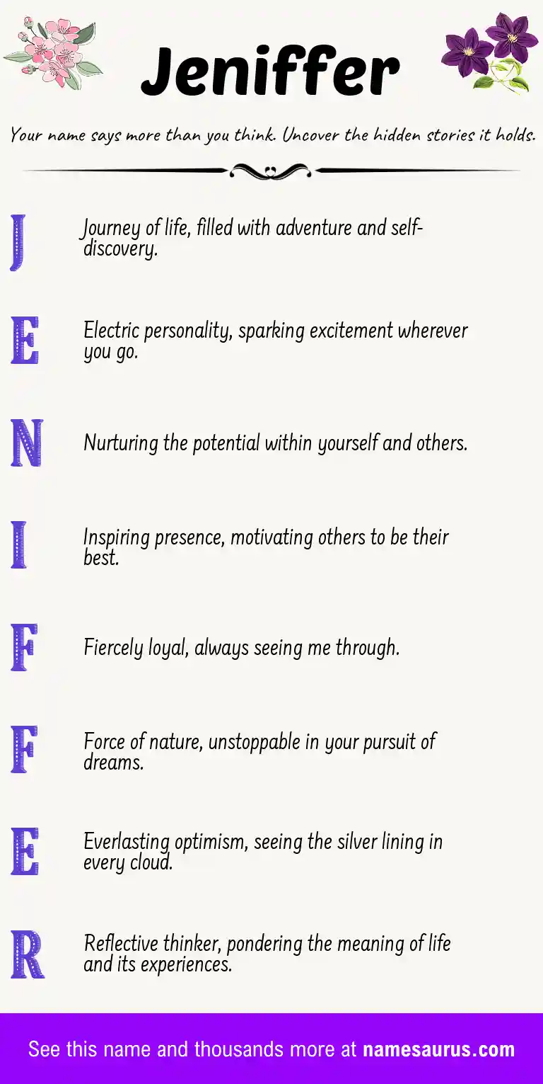 Acrostic poem about Jeniffer.
