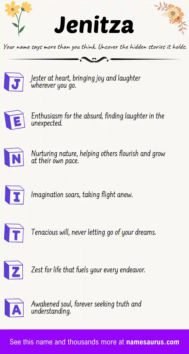 Acrostic poem about Jenitza.