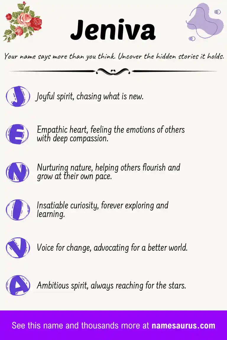 Acrostic poem about Jeniva.