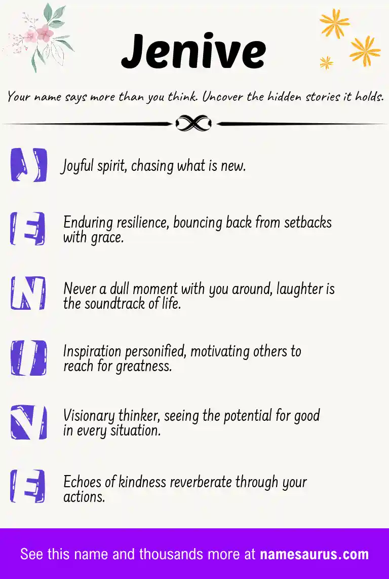 Acrostic poem about Jenive.