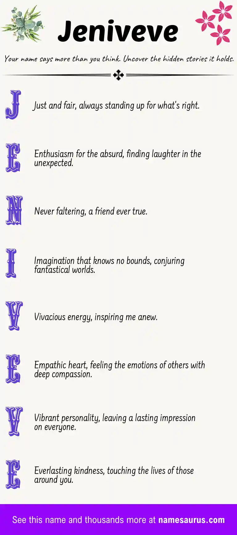 Acrostic poem about Jeniveve.