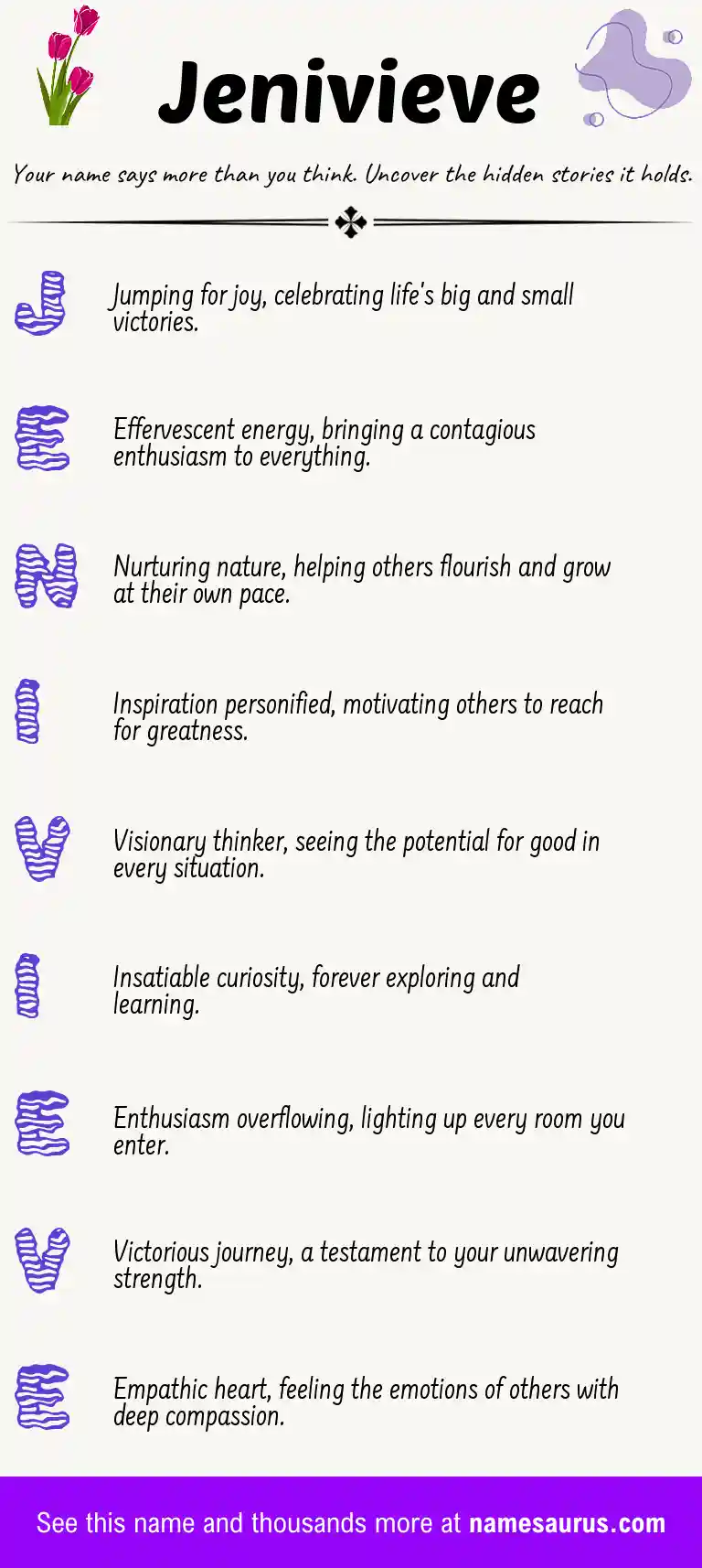 Acrostic poem about Jenivieve.