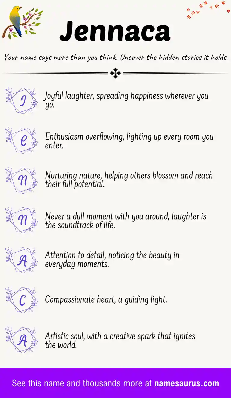 Acrostic poem about Jennaca.