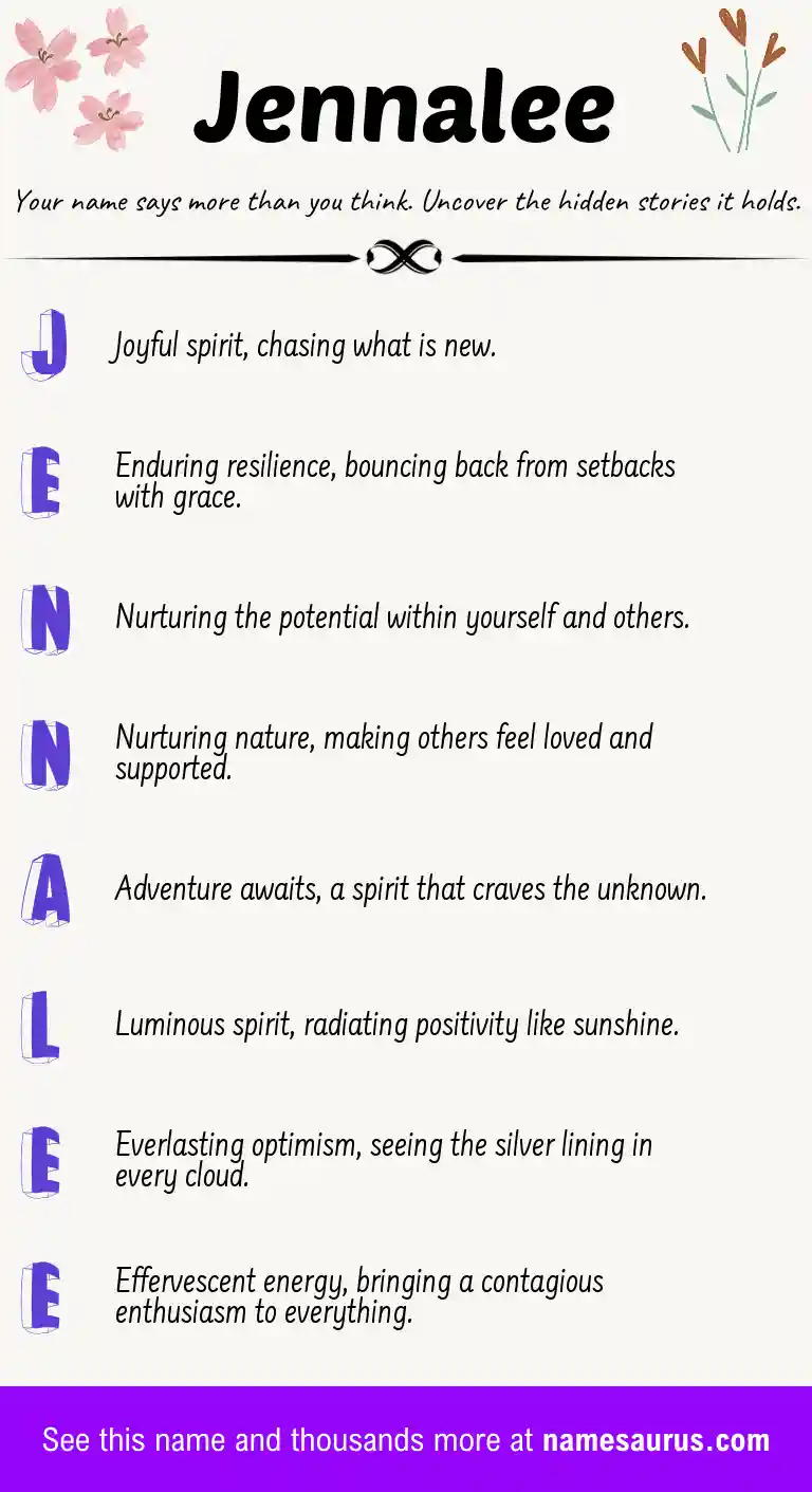 Acrostic poem about Jennalee.