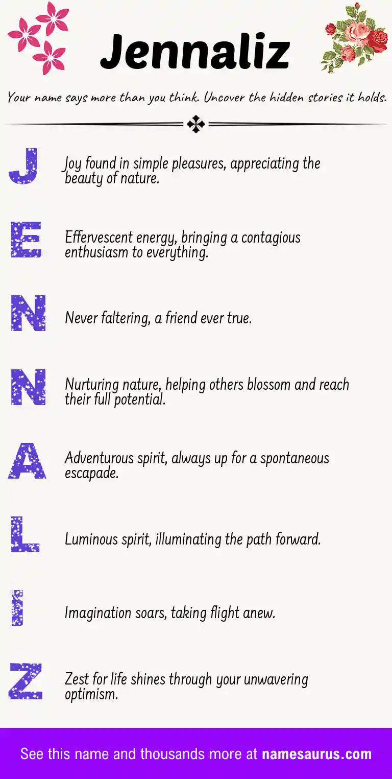 Acrostic poem about Jennaliz.
