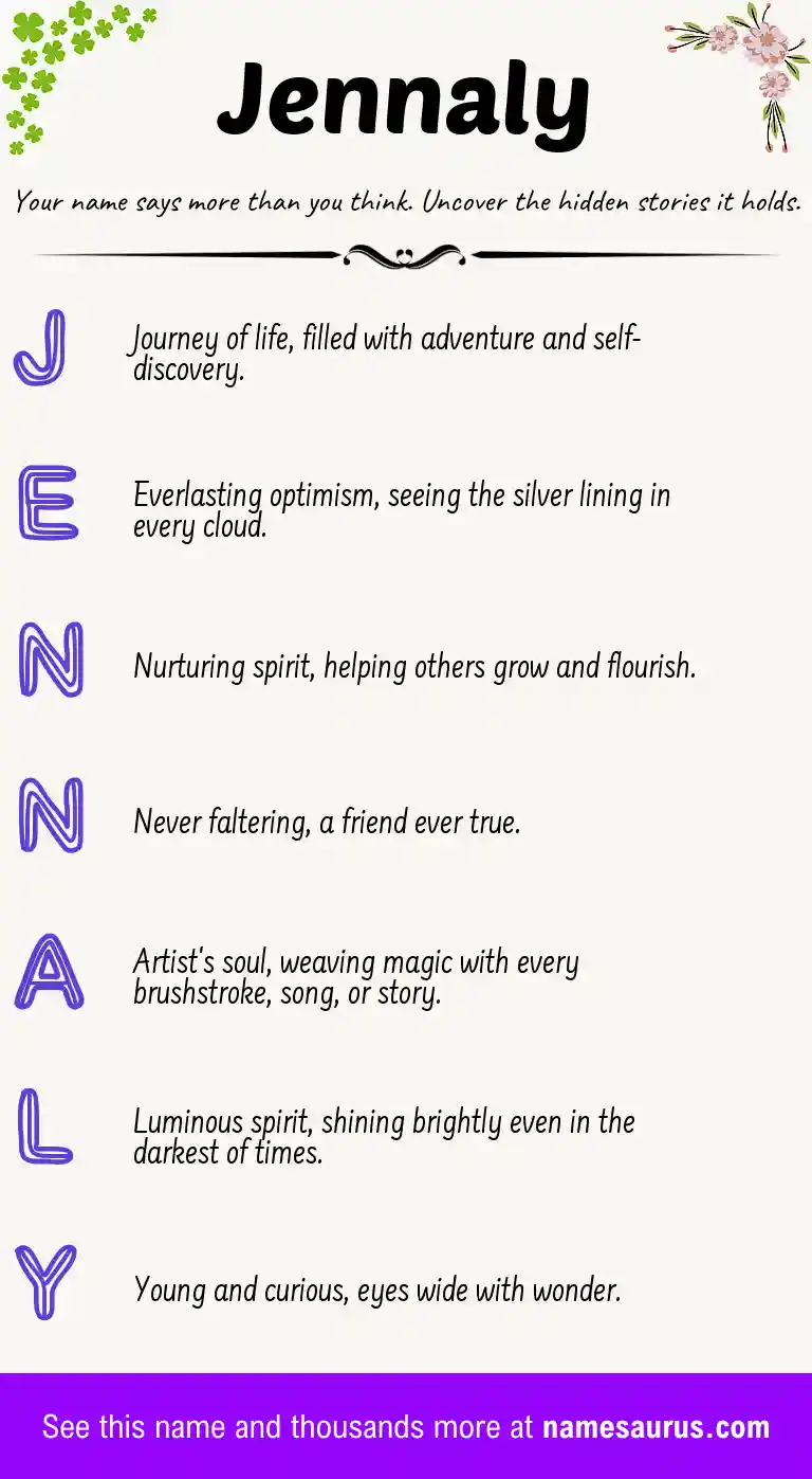 Acrostic poem about Jennaly.