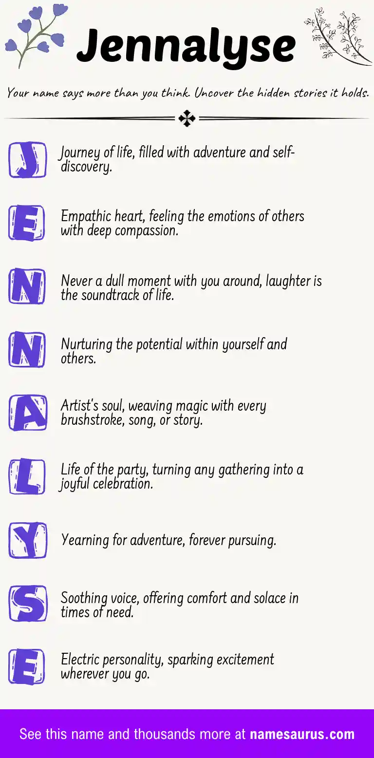 Acrostic poem about Jennalyse.