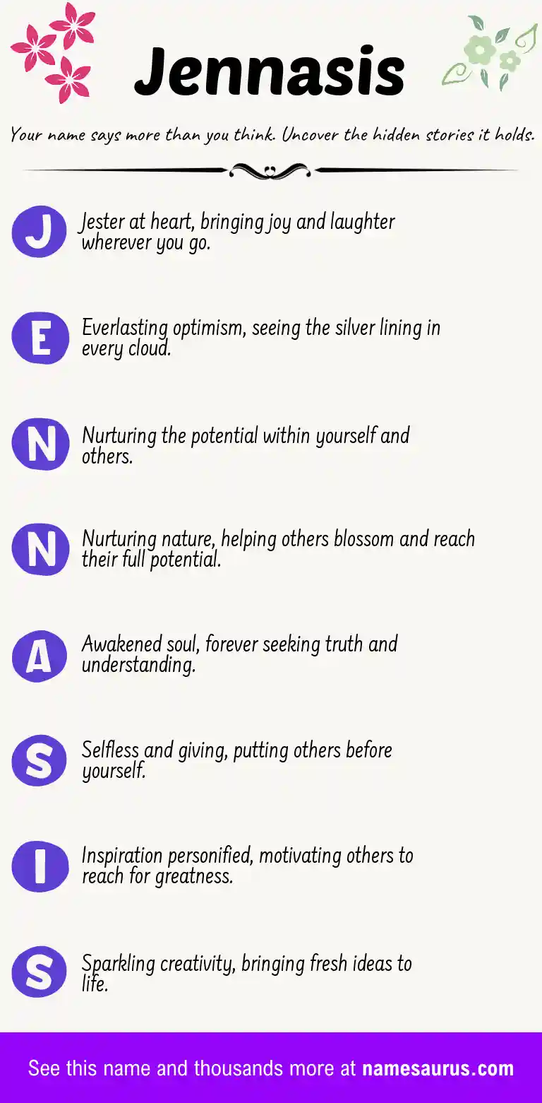 Acrostic poem about Jennasis.