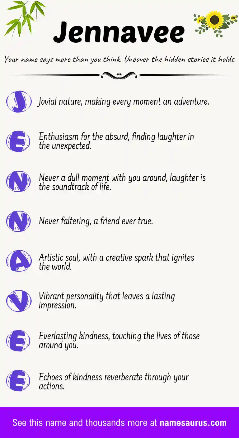 Acrostic poem about Jennavee.