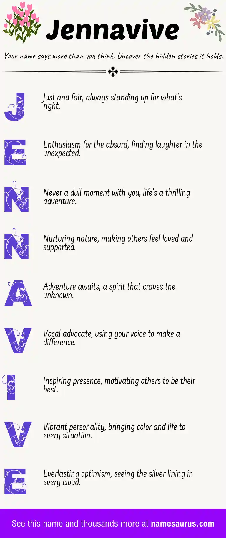 Acrostic poem about Jennavive.