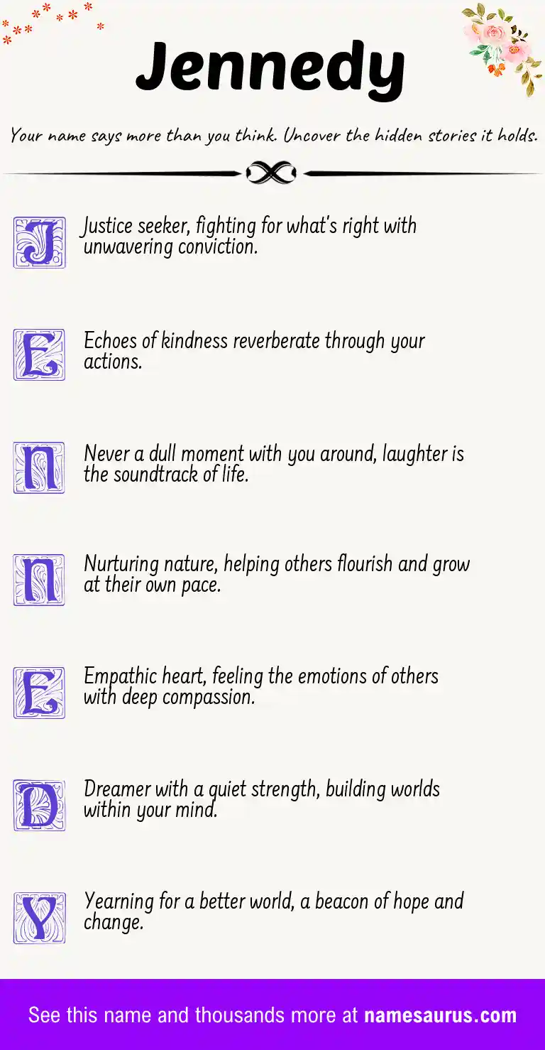 Acrostic poem about Jennedy.