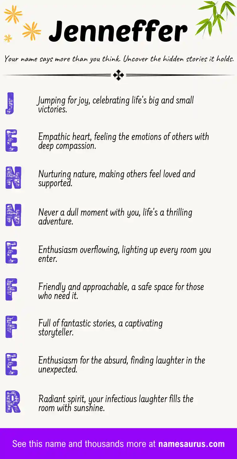 Acrostic poem about Jenneffer.