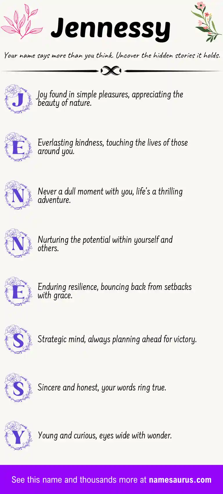 Acrostic poem about Jennessy.