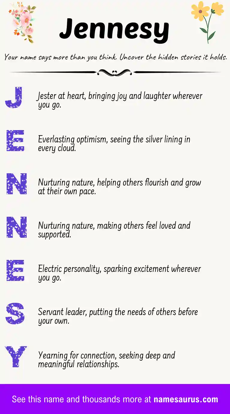 Acrostic poem about Jennesy.