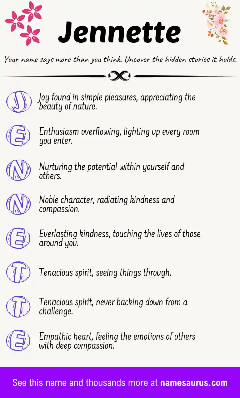 Acrostic poem about Jennette.