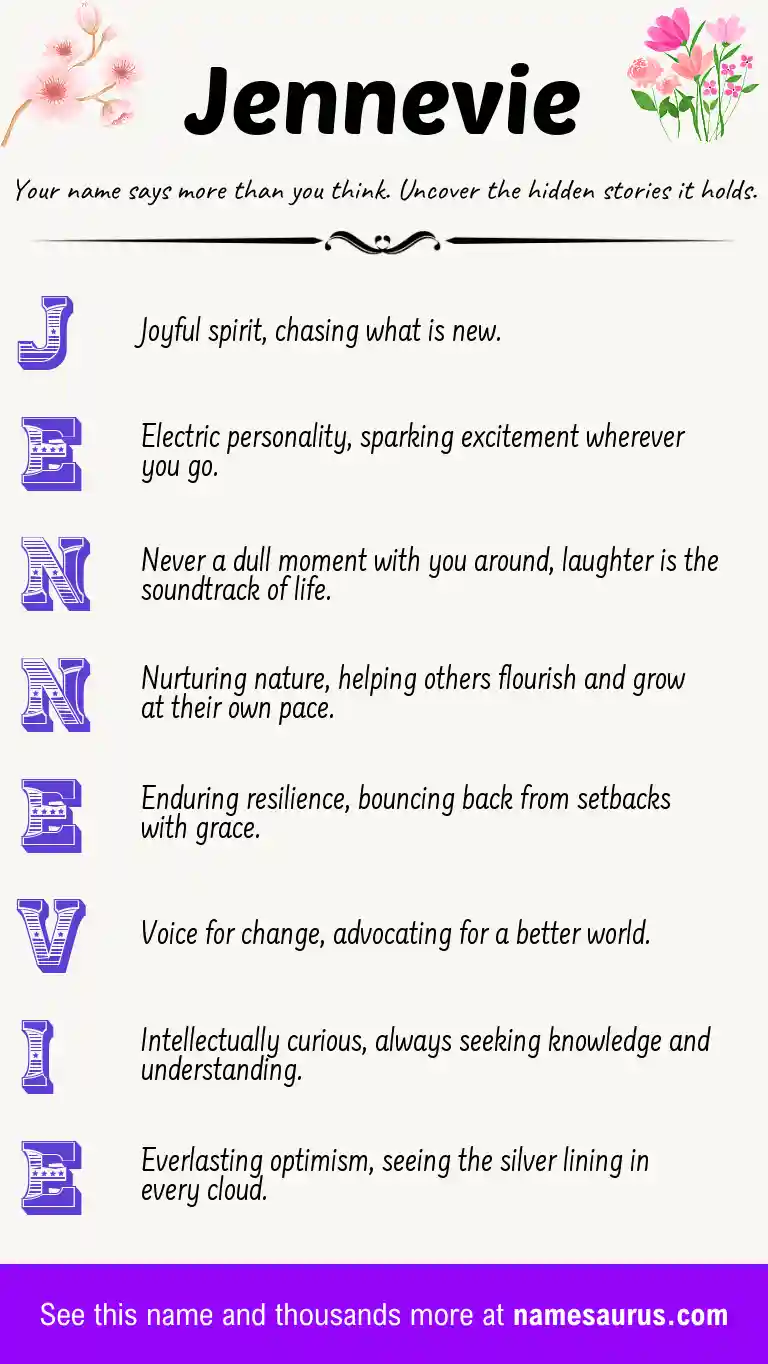 Acrostic poem about Jennevie.