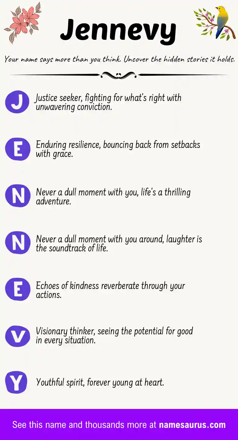 Acrostic poem about Jennevy.