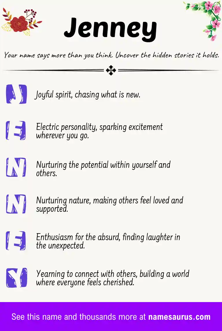 Acrostic poem about Jenney.