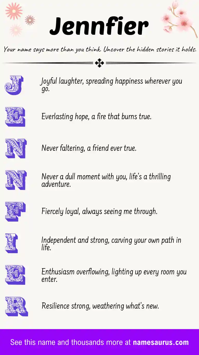 Acrostic poem about Jennfier.