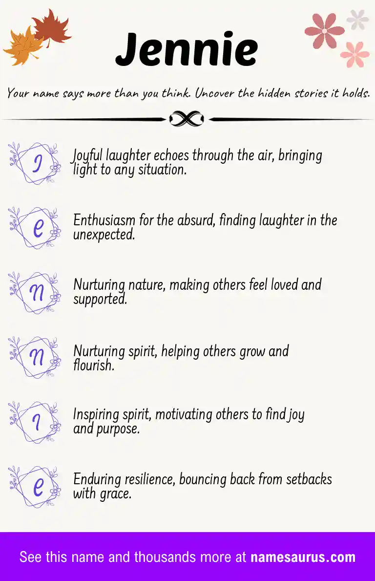 Acrostic poem about Jennie.
