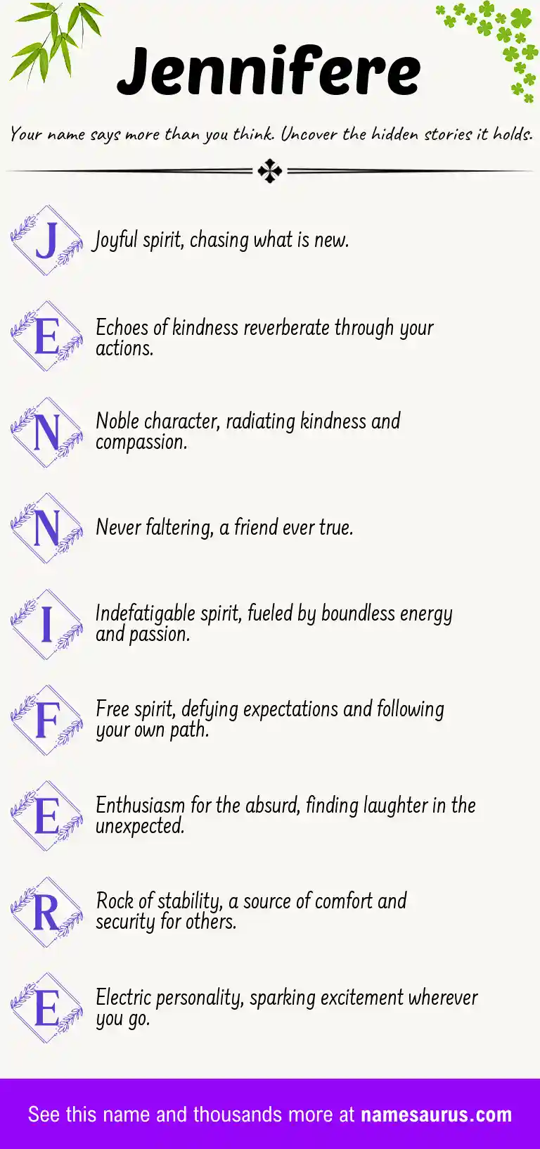 Acrostic poem about Jennifere.