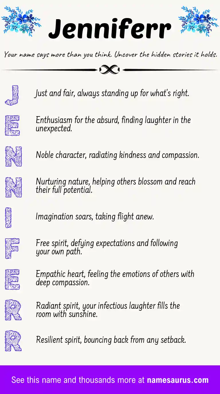 Acrostic poem about Jenniferr.