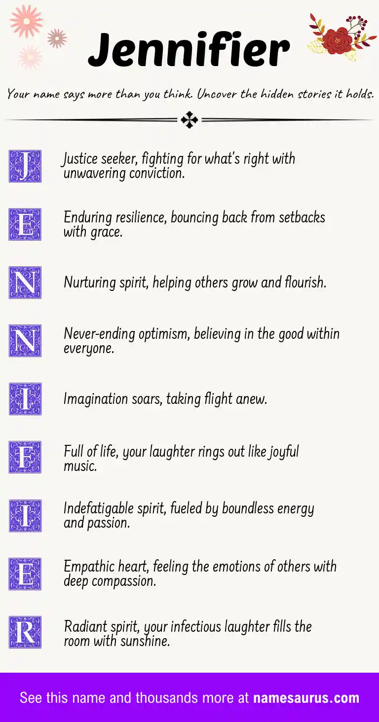 Acrostic poem about Jennifier.