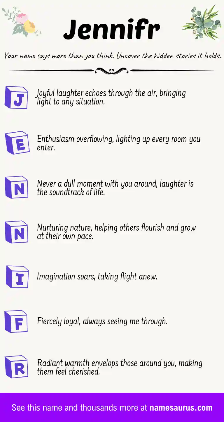 Acrostic poem about Jennifr.