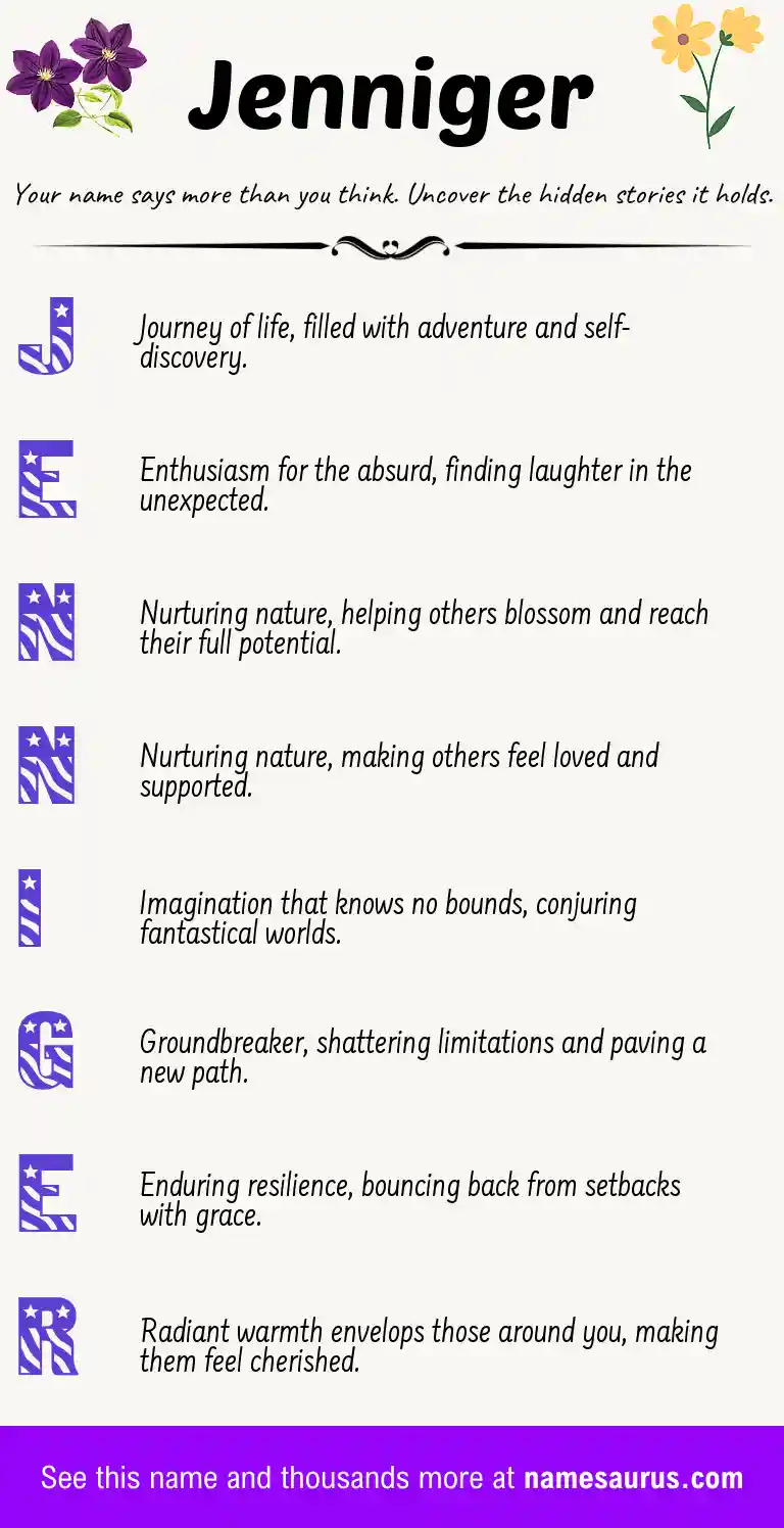 Acrostic poem about Jenniger.