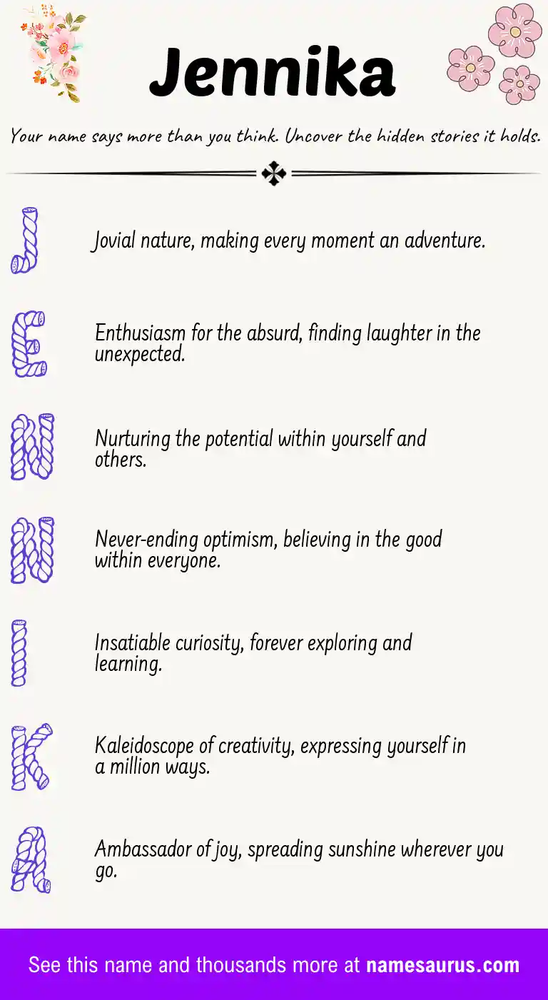 Acrostic poem about Jennika.