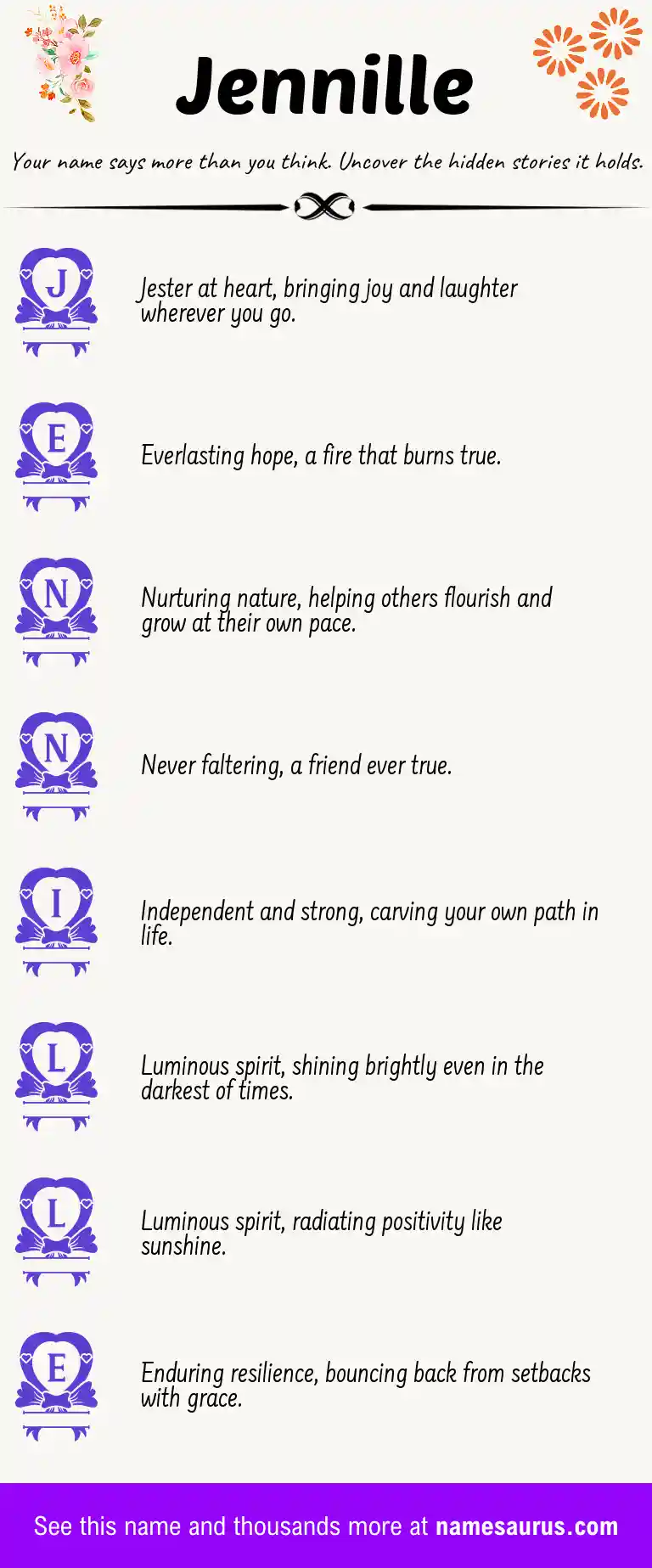 Acrostic poem about Jennille.