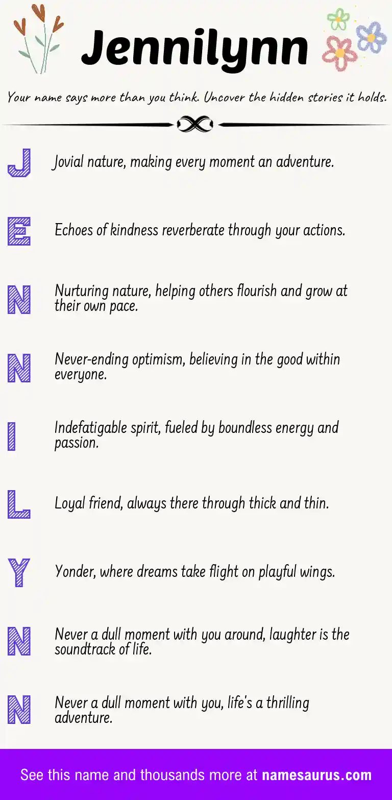 Acrostic poem about Jennilynn.