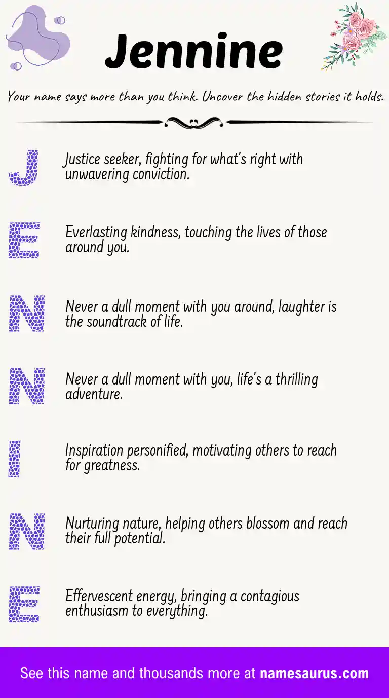 Acrostic poem about Jennine.