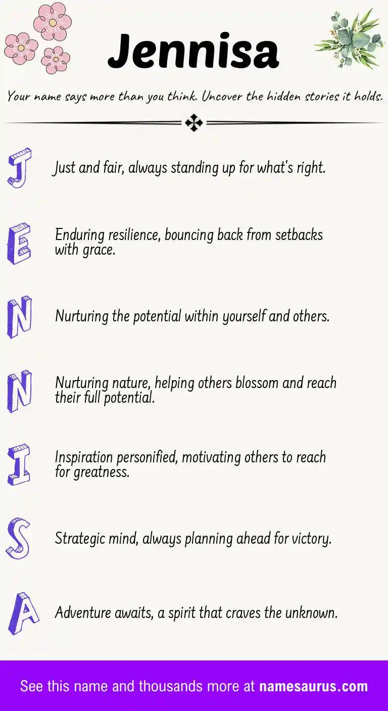 Acrostic poem about Jennisa.