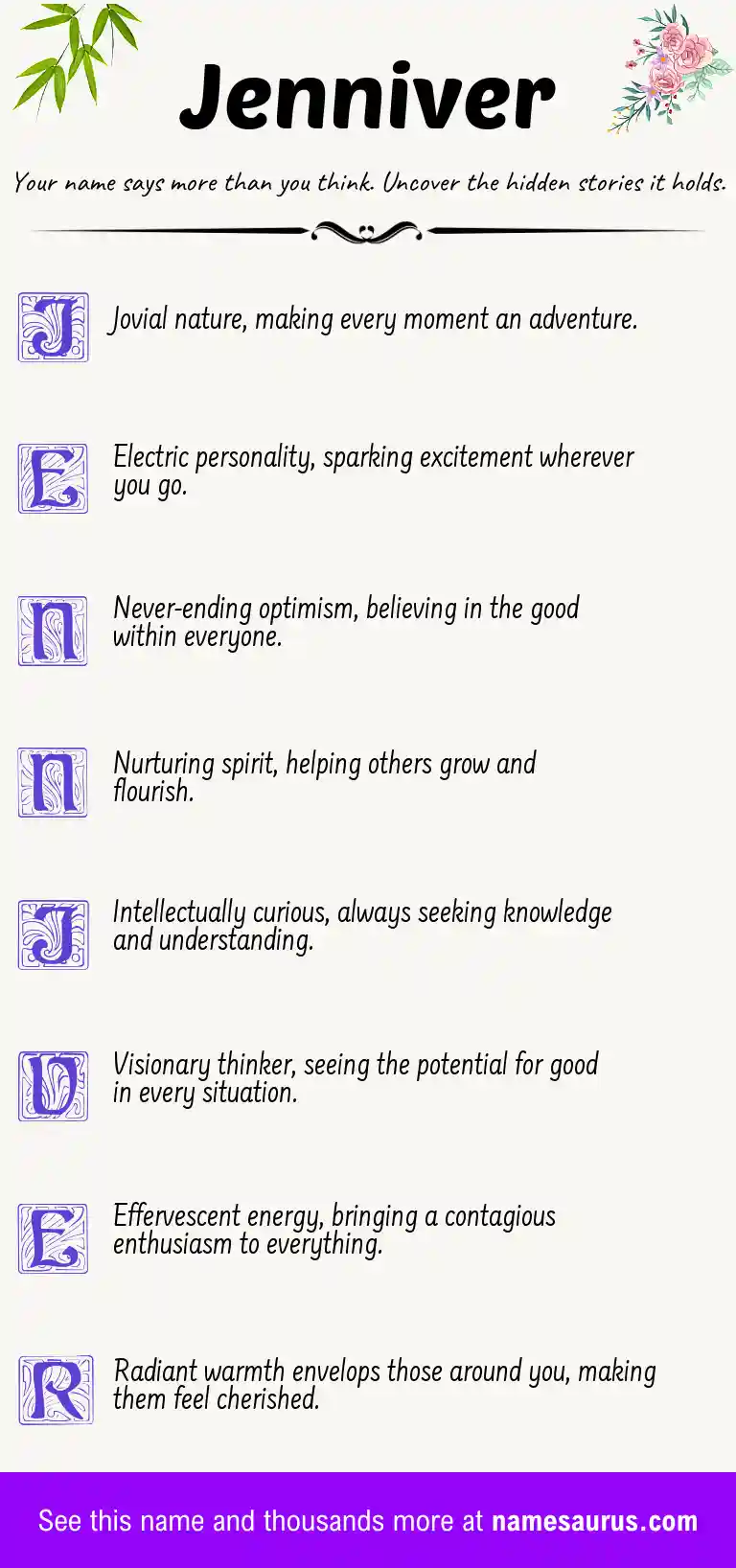 Acrostic poem about Jenniver.