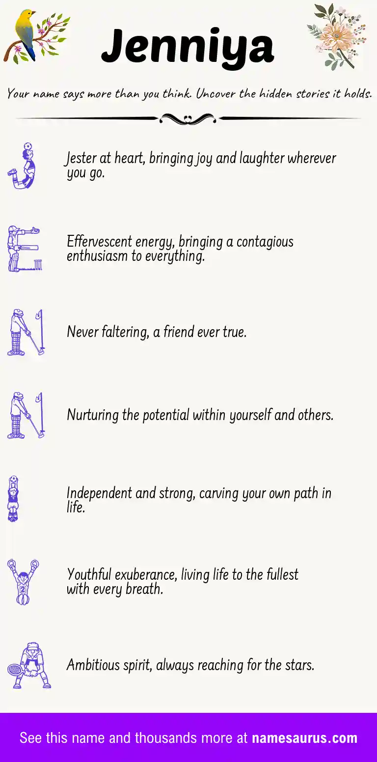 Acrostic poem about Jenniya.