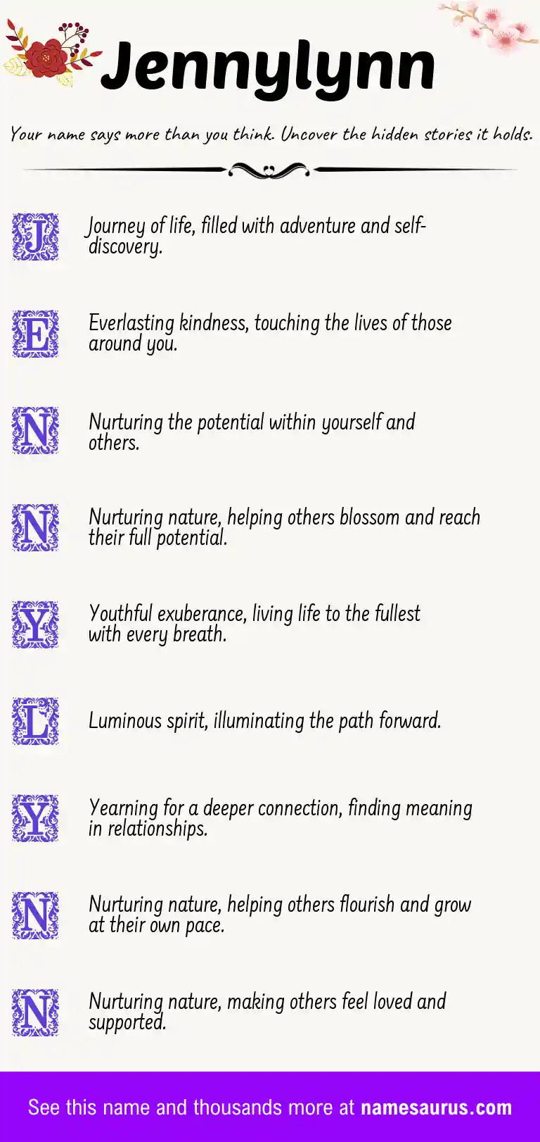 Acrostic poem about Jennylynn.