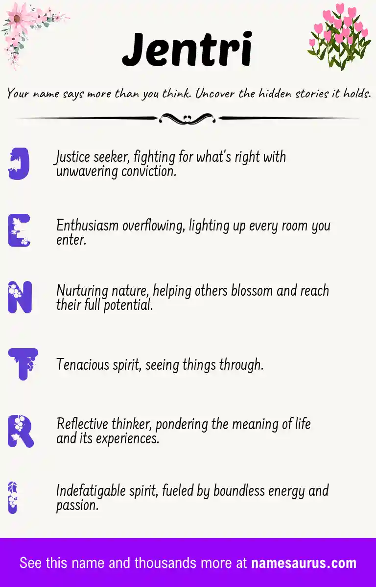 Acrostic poem about Jentri.