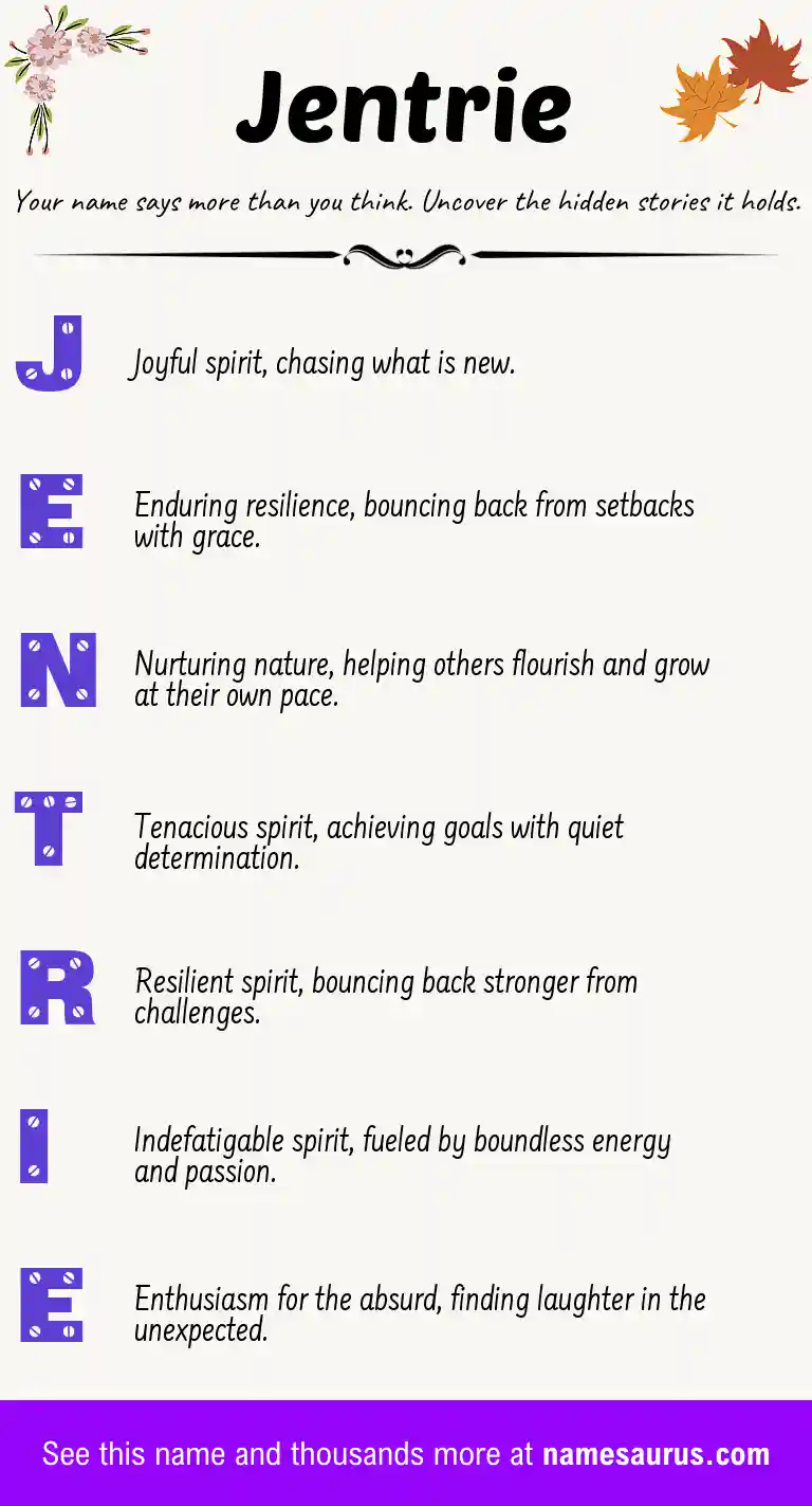 Acrostic poem about Jentrie.