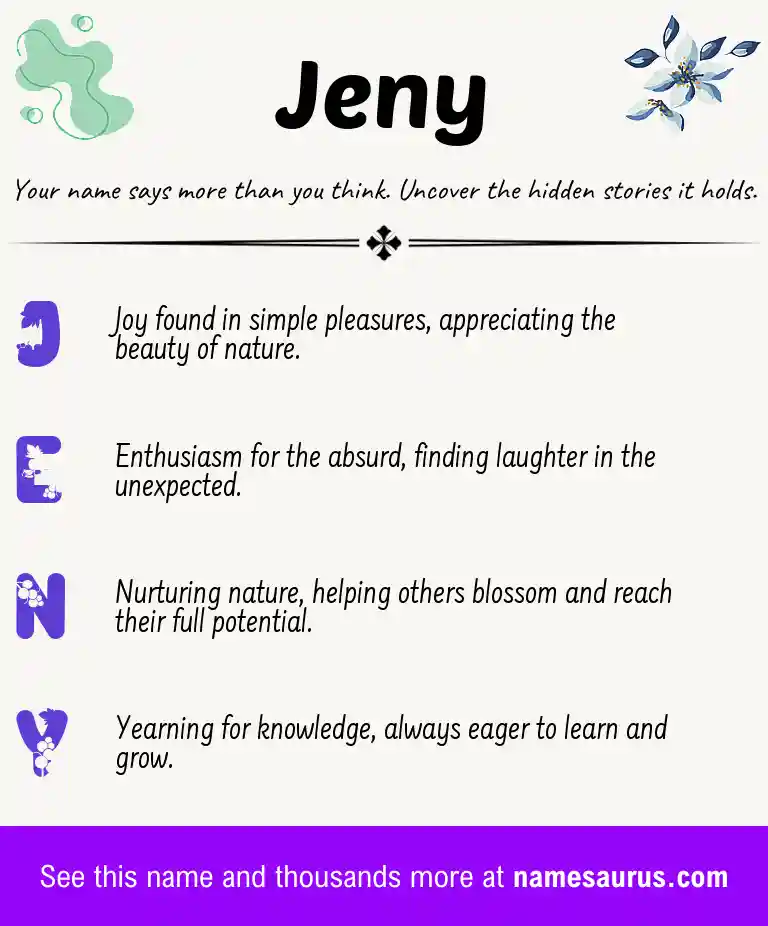 Acrostic poem about Jeny.