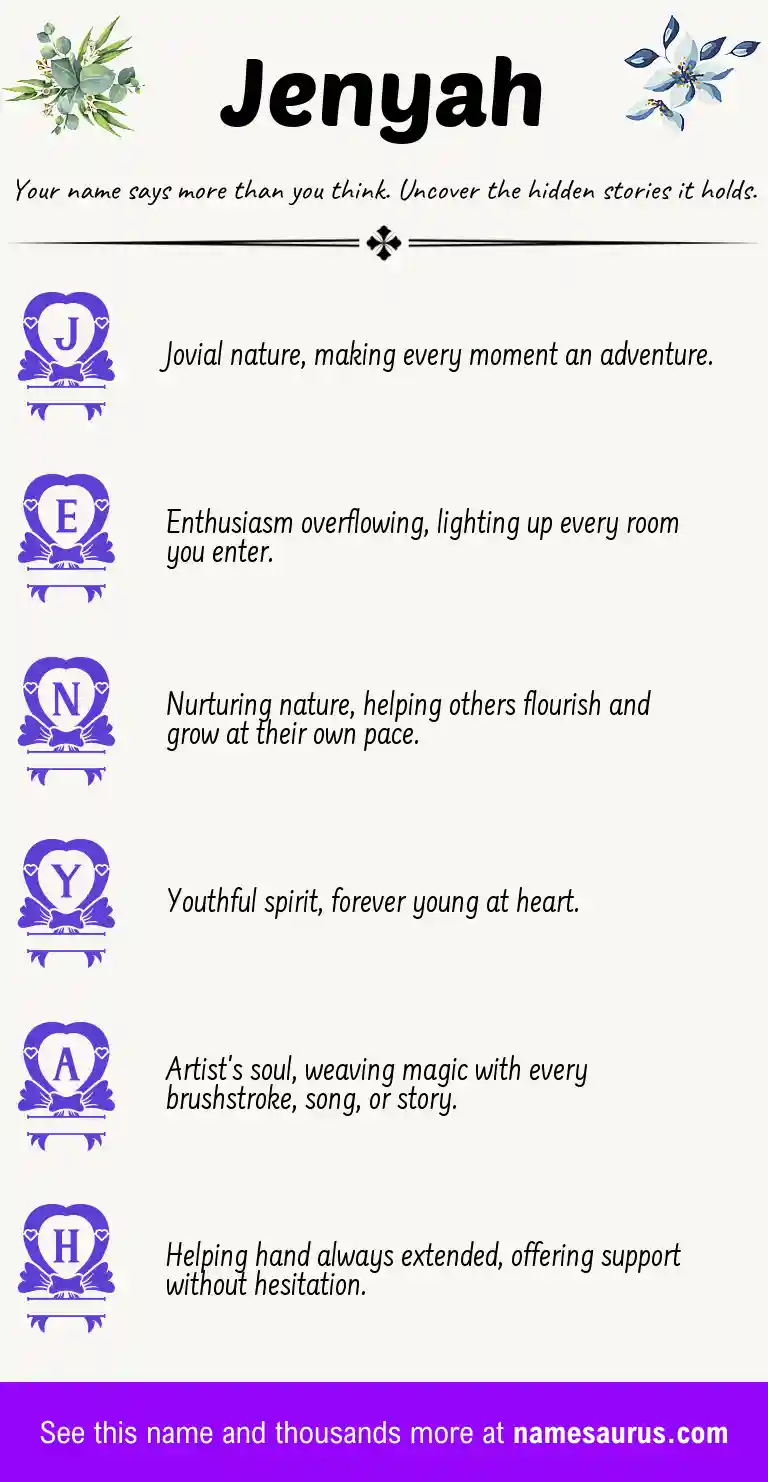 Acrostic poem about Jenyah.