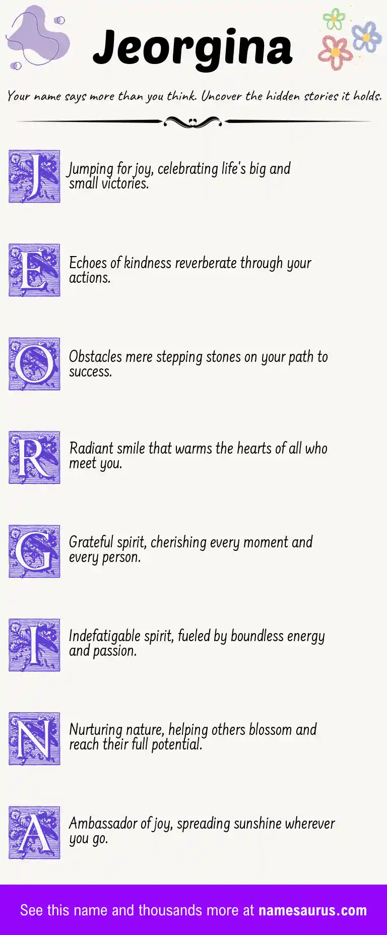 Acrostic poem about Jeorgina.