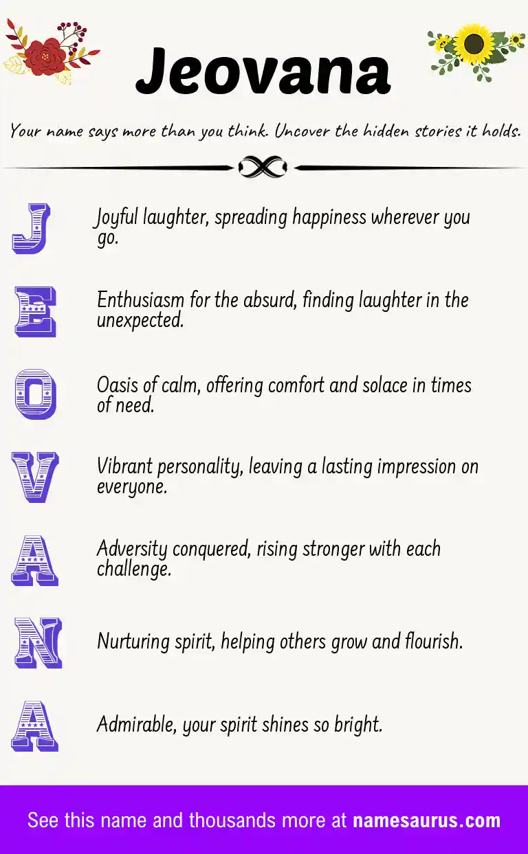 Acrostic poem about Jeovana.
