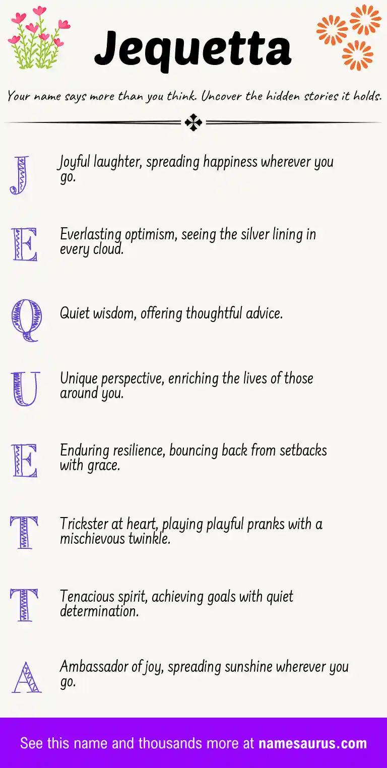 Acrostic poem about Jequetta.
