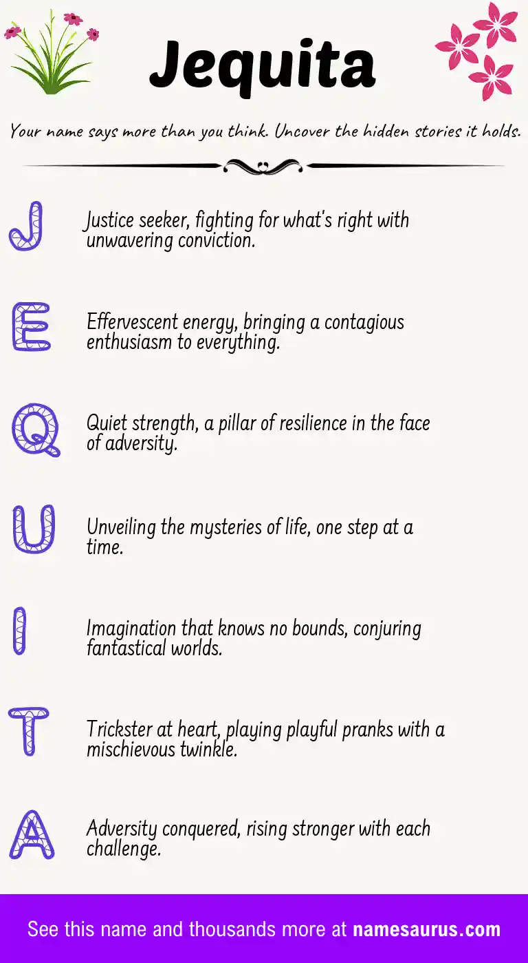 Acrostic poem about Jequita.